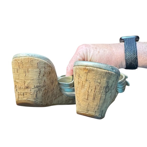 Cole Haan Shoes Womens Size 8.5B Wedge Sandals Cork Heel Buckle Straps - Picture 7 of 11